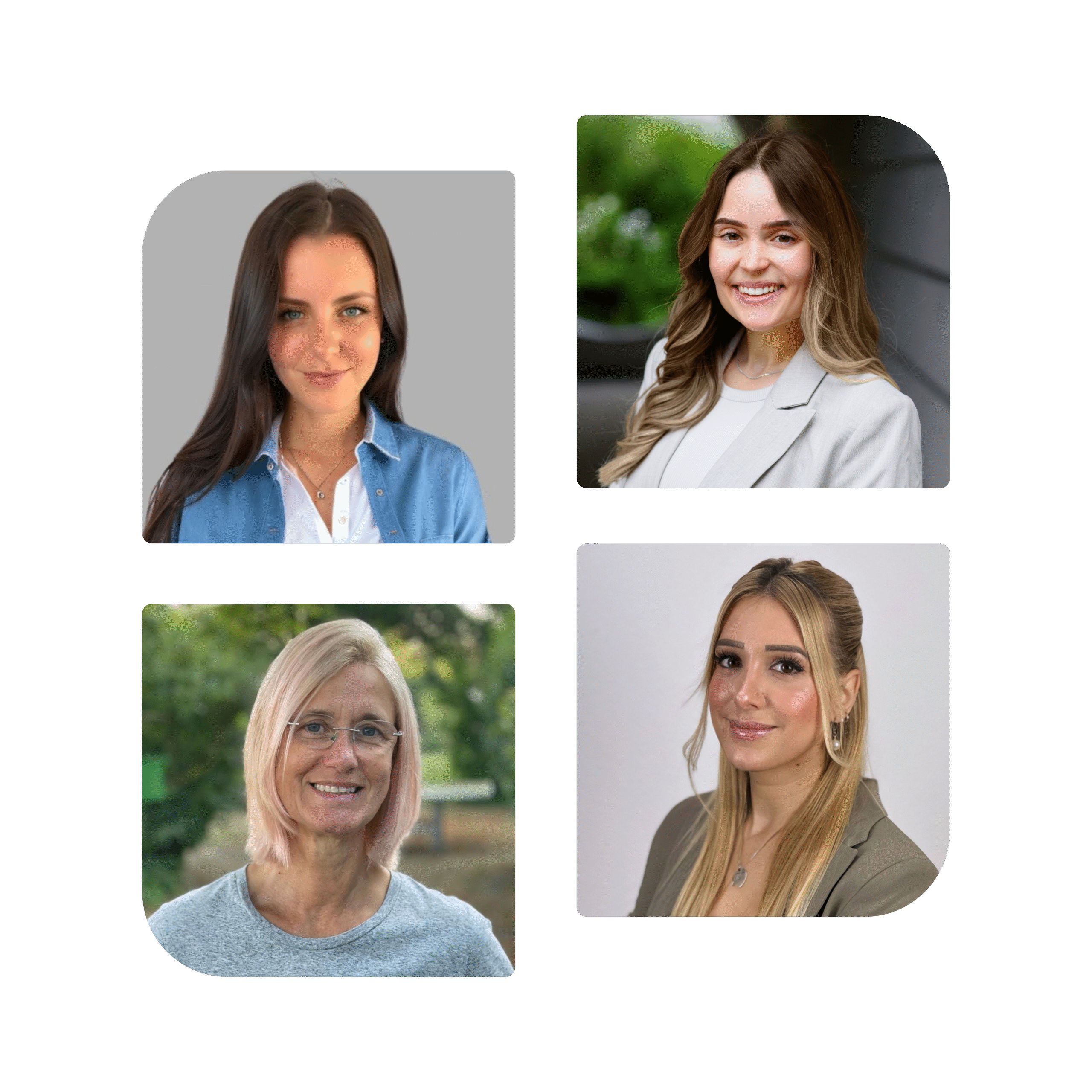 Collage aus vier Portraits von APOLLON Studentinnen